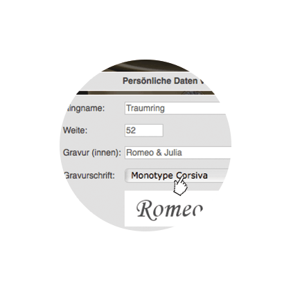Gravure personenelle et taille de bague